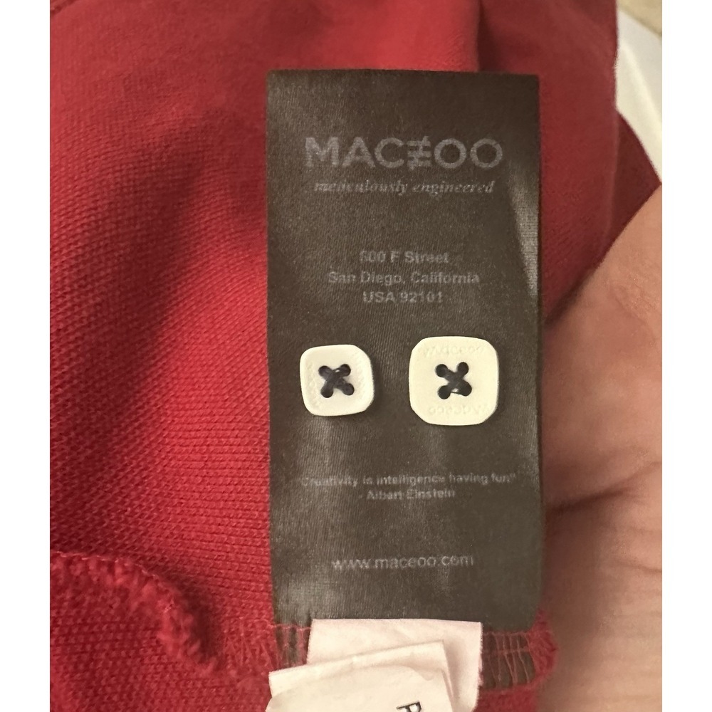 Maczoo Men's Preppy 4/L Red Solid Short Sleeve Polo Shirt Cotton Washable - Picture 5 of 11